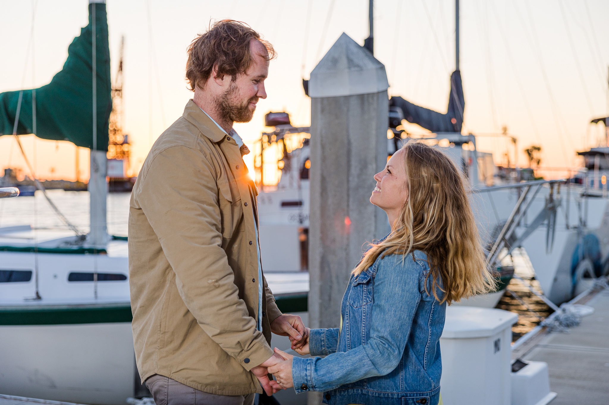 Oceanside Harbor Engagement shoot at the boat captured by Carlsbad Photo
