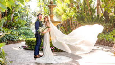 Bride and groom on their wedding day captured by Carlsbad Photo at Grand Tradition Estate in Fallbrook