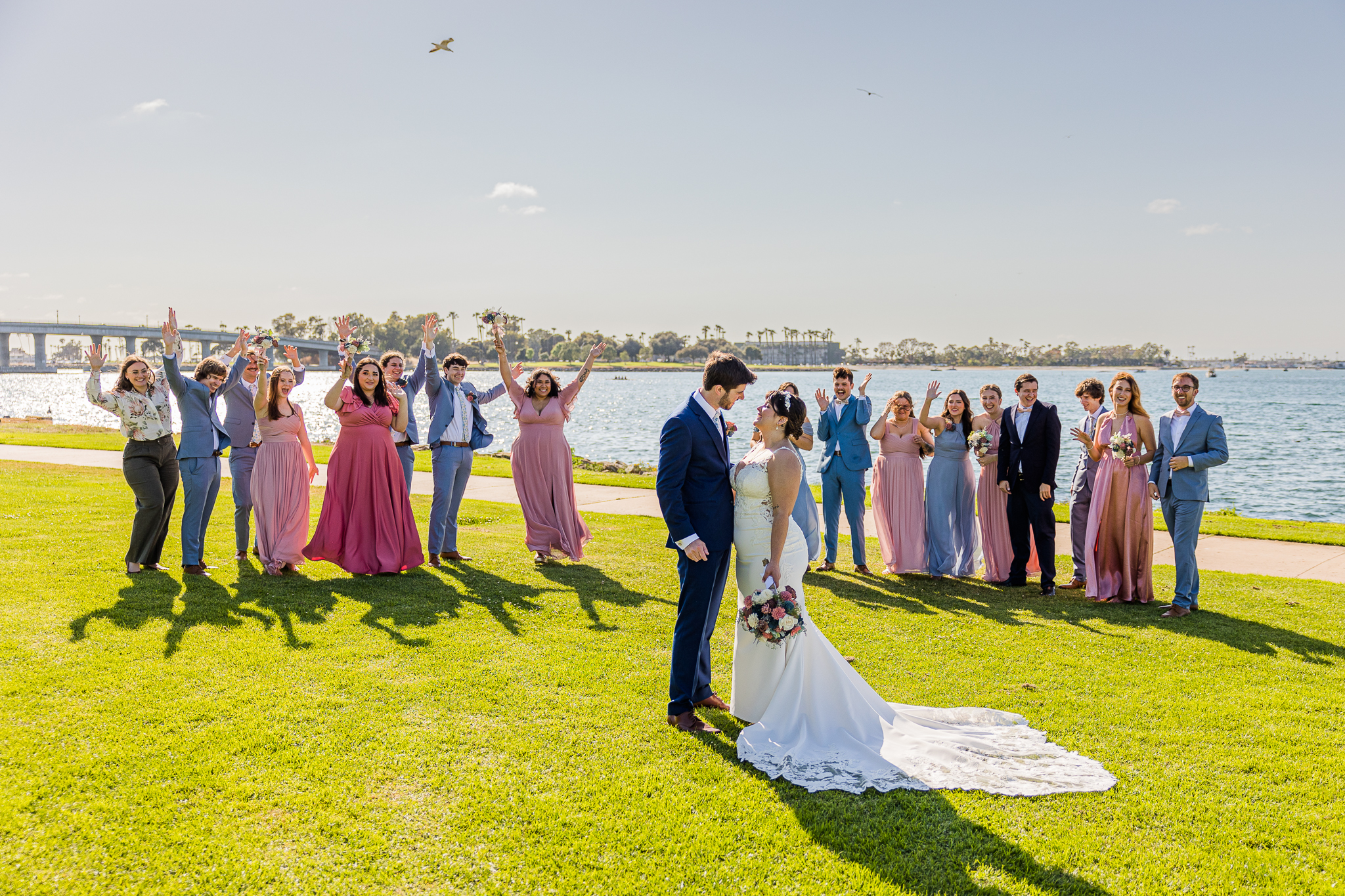Romantic waterfront wedding at Marina Village captured by wedding photographer Carlsbad Photo
