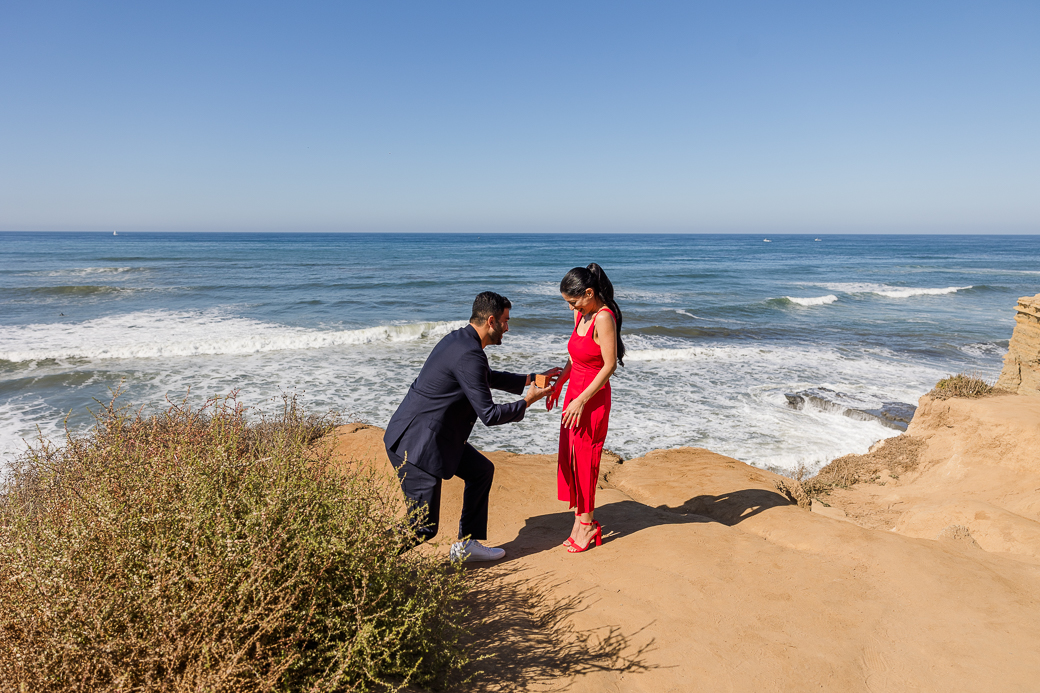 Surprise Proposal Sunset Cliffs